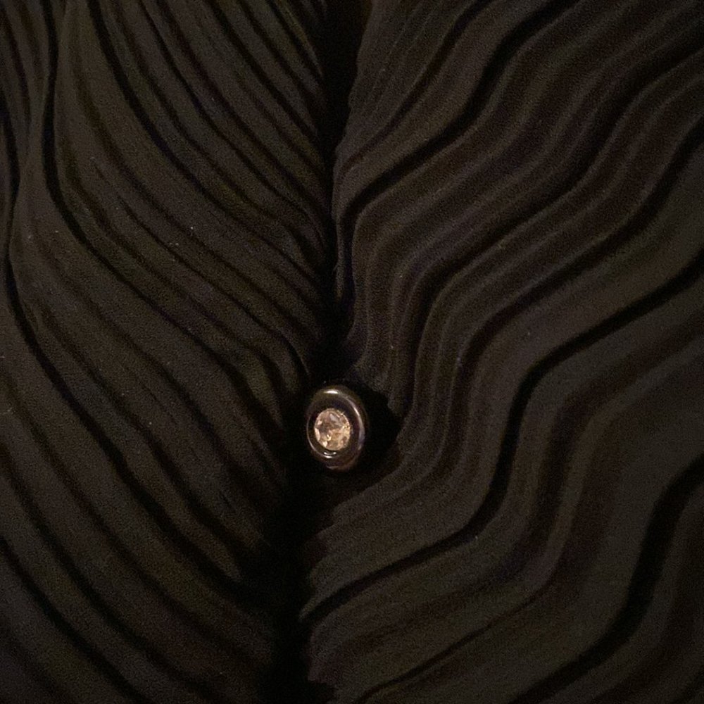 Black Ruched Jacket With Rhinestone Button - Picture 4 of 4